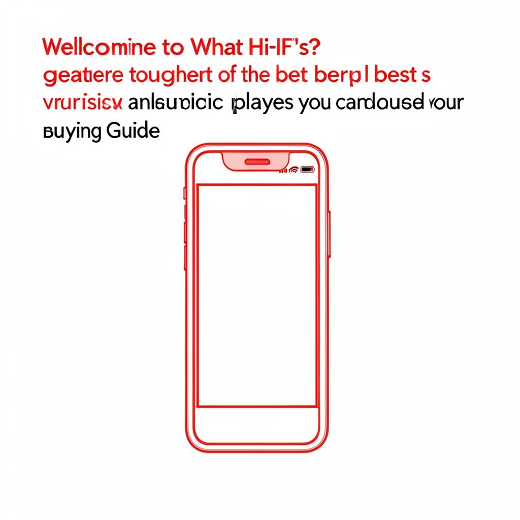 Line drawing of a smartphone screen showing a simple music player interface in blue and white